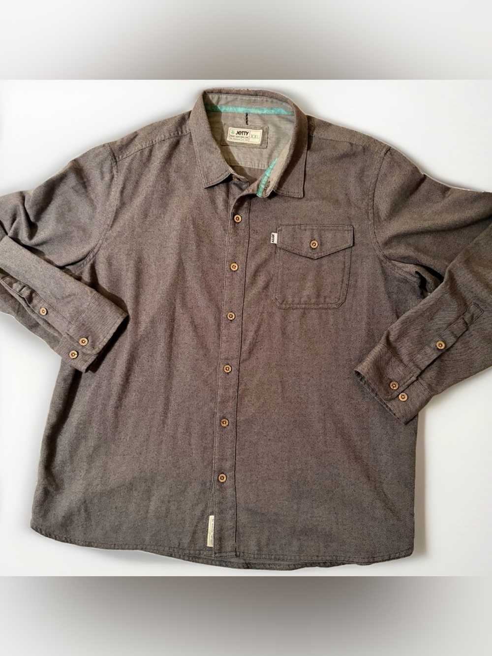 Jetty Shirt Long Sleeve Button Down Casual Raised Railroad Stripes Men's XXL